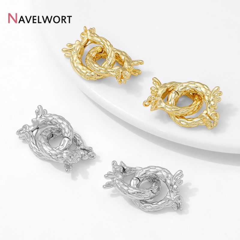 Jewelry Making Articles - Застежки-коннекторы в форме дракона из латуни
