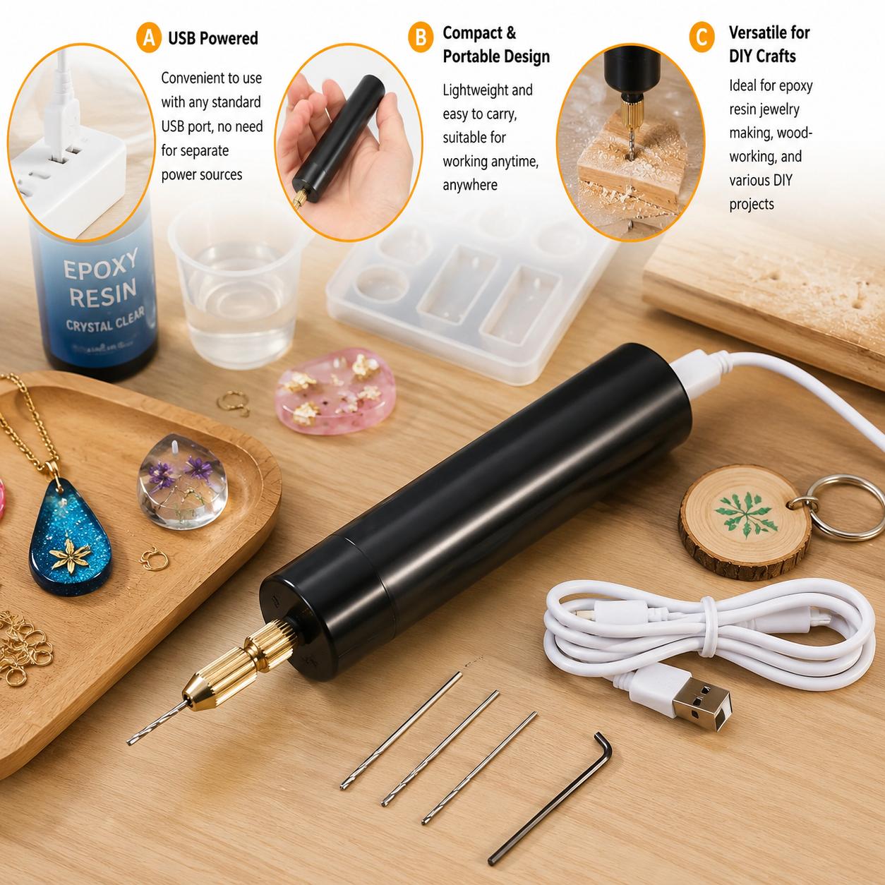 Jewelry Making Dc - Мини-электродрель с питанием от USB, портативный