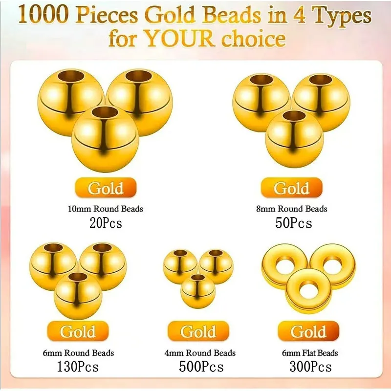 1000 шт., комплект золотых бус – обзор и цена Jewelry Making Online